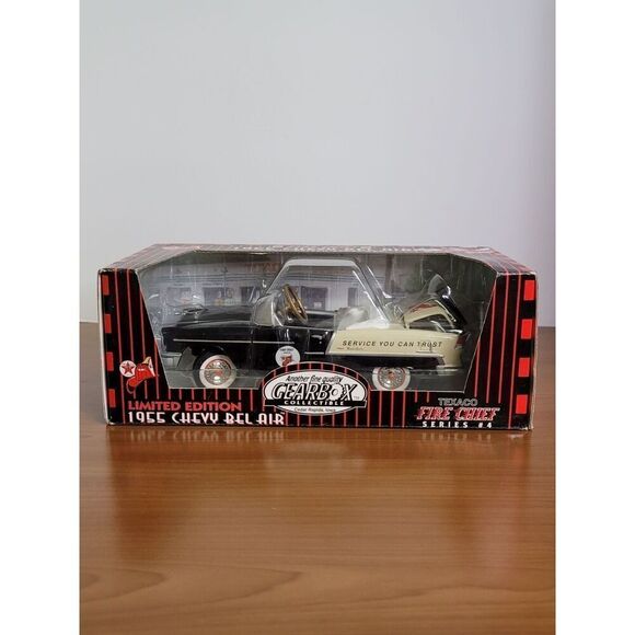 Texaco Fire Chief Black 1955 Chevy Bel Air Diecast Pedal Car By Gearbox #A67 - Picture 1 of 11